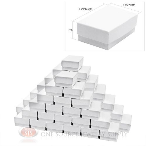 50 Gloss White Cotton Filled Gift Boxes 2 5/8&#034; x 1 1/2&#034;