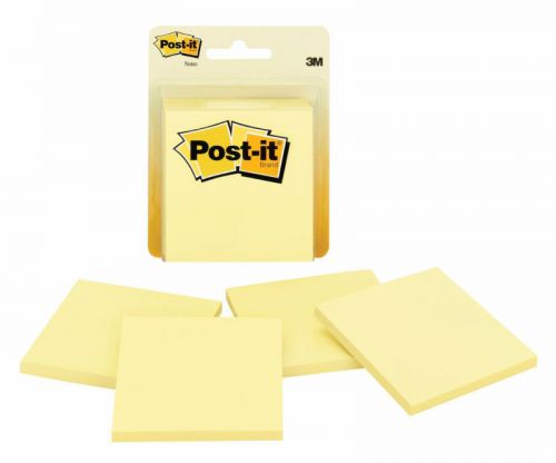 3M Post-It Notes, 2.78inchX2.78inch Canary Yellow, 4ct 021200569005T170