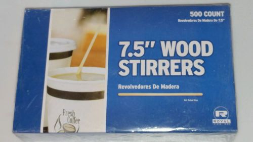 Royal 7.5&#034; Wood Coffee Beverage Stirrers, Package of 5000 New!