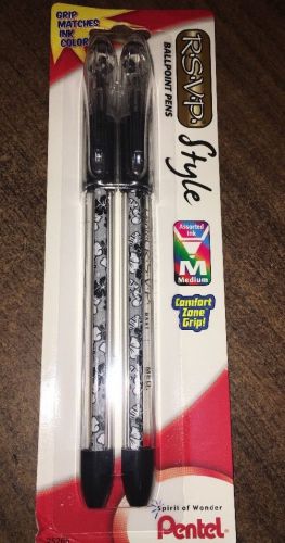 Pentel RSVP style Ballpoint Pens 2 Pack  Black Ink