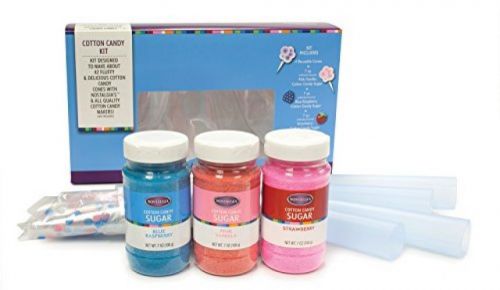 Nostalgia fck800 3-flavor flossing sugar cotton candy kit with cones, bags and for sale