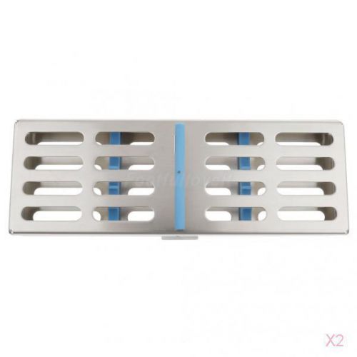 2x sterilization cassette rack disinfection tray box hold 5 dental instruments for sale