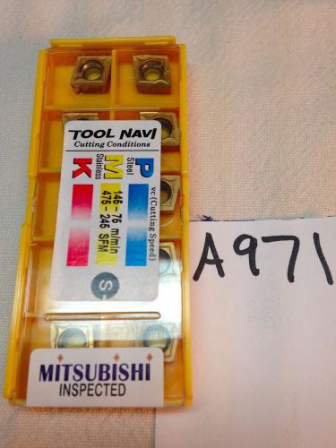 10 new mitsubishi ccmt 32.52 carbide inserts. grade: us 735 {a971} for sale