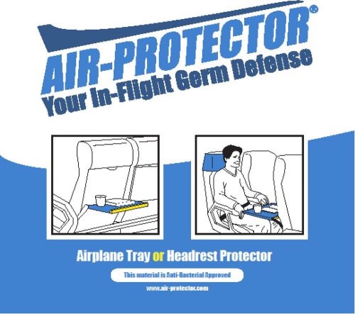 Airplane tray or headrest mask/cover - protection from germs, bacteria, dirt for sale