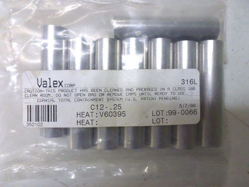 Valex SS tube fittings C12 - .25  316L  NEW   Coaxial
