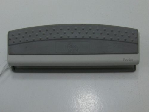 Franklin covey pocket hole punch white metal with grey top &amp; bottom for sale