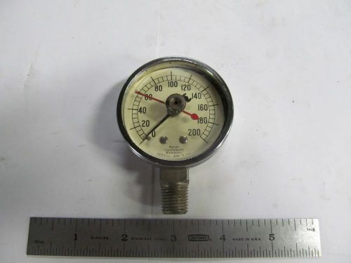 NOS Pressure Gauge. 0-200 PSI, Made In USA, By Marsh