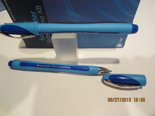 2 Blue Schneider Slider Memo XB( Extra Broad) Capped Ballpoint Pen- Waterproof