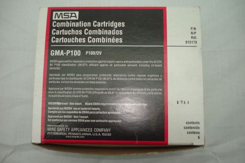 NEW MSA GMA-P100, P/N815178 Combination Cartridge, P100/OV 6 Pack