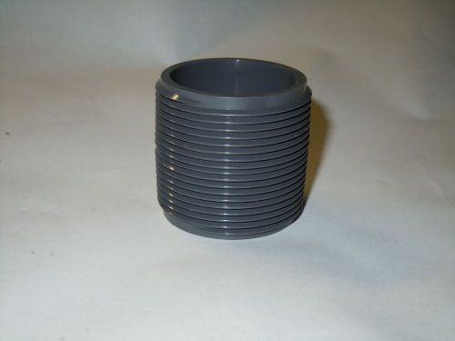 Pipe nipple, pvc, 1-1/2&#034; threaded x 1-3/4&#034; long, schedule 80, gray for sale