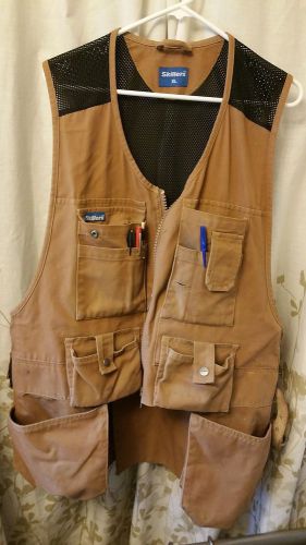 Skillers Construction Work Vest, Size XL. Color Brown