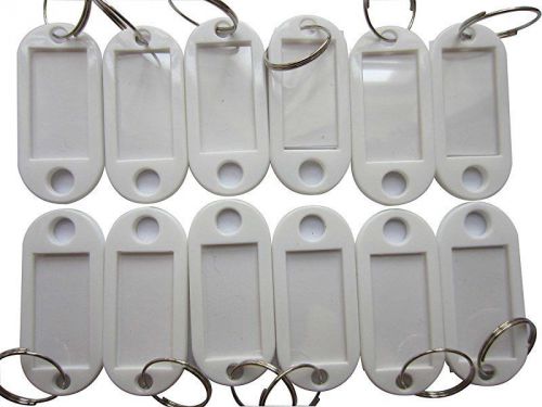 LeBeila Plastic Key Tags Id Labels with Rings Solid One Color in Bulk 100 PCS (W