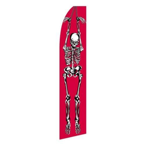 HALLOWEEN SKELETON 15&#039; BUSINESS SWOOPER FLAG BANNER MADE IN USA