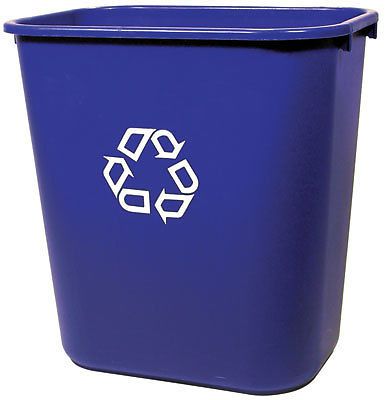 Medium Deskside Blue Recycle Trash Cans (28-1/8 Qt.) (1 Bin)
