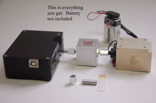 Ocean Optics USB2000+ Spectrometer Cuvette Holder Variable Filter &amp; Light Source