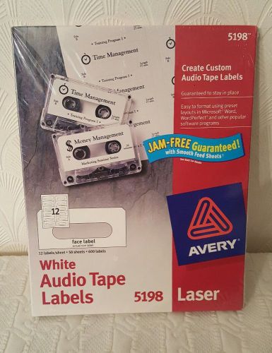 Avery 5198 White Audio Cassette Tape Labels Sealed Box Of 600 Labels
