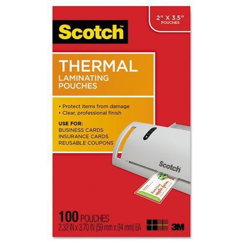 Scotch Thermal Laminating Pouches, 2.32 x 3.70-Inches, Business Card Size,