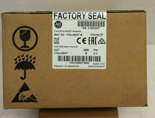 New Sealed Allen Bradley 1794-AENT Ser B FW 4.3 Flex I/O Ethernet Module
