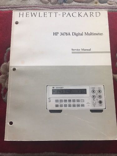 Hewlett-Packard HP 3478A Digital Multimeter Service Manual