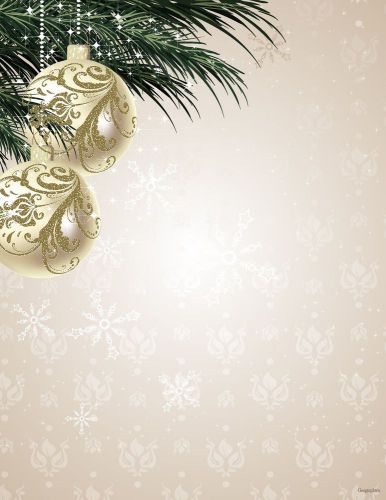 Ornaments &amp; Pine Gold Foil Christmas Letterhead 8.5&#034;x11&#034; 40/PK