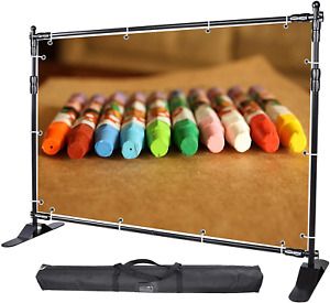 WinSpin 8&#039; Step and Repeat Display Backdrop Banner Stand Adjustable Telescopic T