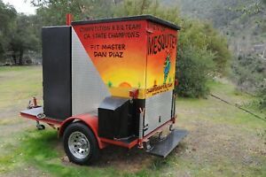 Custom BBQ Trailer with Dual Ovens, 8 Shelves &amp; Rear Storage in Good Condition 