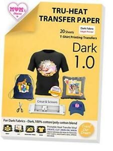 Tru-Iron on Heat Transfer Paper for Fabric (20 Sheets, 8.5x11&#034;) T shirt Dark