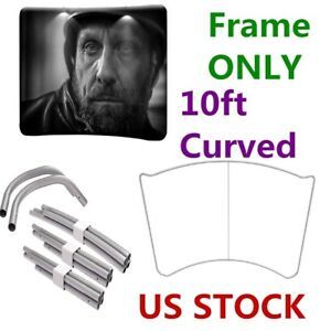 US 10ft Curved High Quality Portable Tension Fabric Exhibition Wall Stand Frame