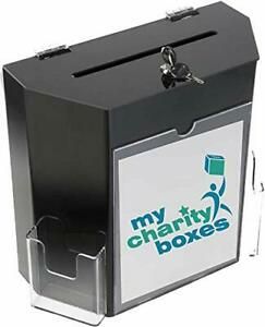 Acrylic Ballot and Suggestion Or Donation Collection Box w/Display Frame Lock...