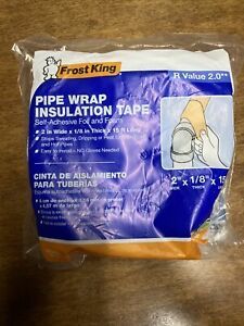 Pipe Wrap Insulation Tape 1/8&#034; x 2&#034; x 15 ft. New Frost King Self Foil and Foam