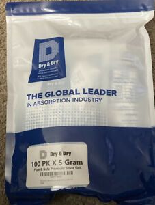 Dry &amp; Dry 5 Gram [100 Packets] Premium Pure and Safe Silica Gel Packets Desic...
