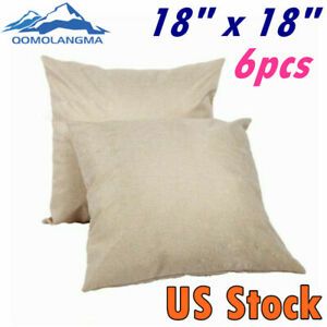 US 6pcs 18&#034; x 18&#034; Linen Sublimation Blank Pillow Case Cushion Cover