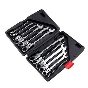 12Pcs 8-19mm Flexible Spanner Wrench Set steel Tool For Auto Car Repair Tools