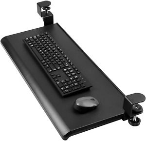 HUANUO Keyboard Tray under Desk with C Clamp-Large Size, Steady Slide Keyboard S
