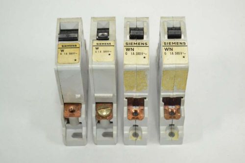 Lot 4 siemens assorted wn w g 380v-ac 1a amp 1p pole circuit breaker b361030 for sale