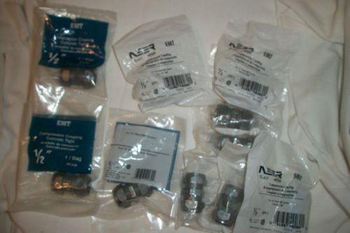 Lot of 10~1/2&#034; emt compression coupling~concrete tight~sigma/neer~49260 for sale