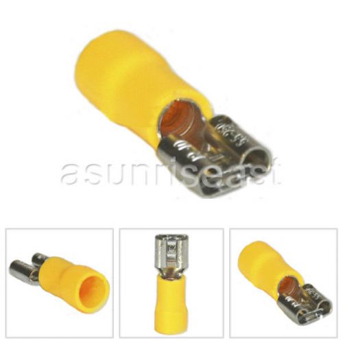 500 x Yellow 12-10AWG Insulated Female Spade Cable Terminal 6.4mm FDD5.5-250