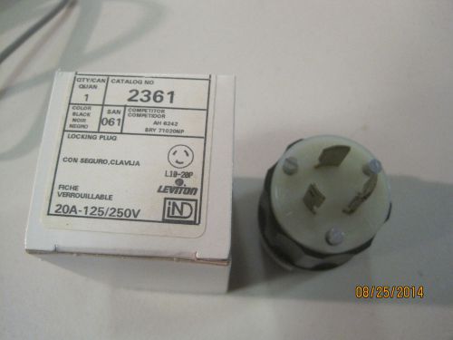 New leviton l10-20 locking plug twist lock nema l10-20p 20a 125/250v 2361 boxed for sale