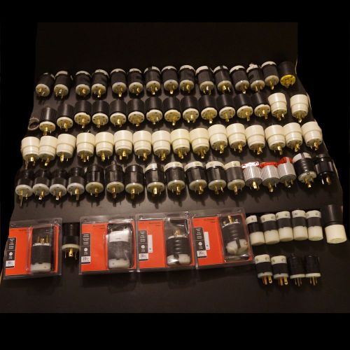 77 piece lot hubbell leviton l630r l520r hbl2321 2321 l620p l620r l520p 5-15 for sale