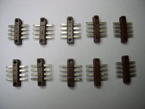 10 x 4 pin (small) Point to Point Wiring Terminal Strips. NOS. Lot of 10pcs.