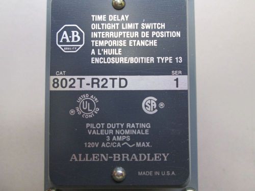 ALLEN BRADLEY 802T-R2TD OILTIGHT LIMIT SWITCH 802TR2TD NEW