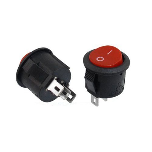 2015 10 pcs spdt black red button on/on round rocker switch ac 6a/125v 3a/250v for sale