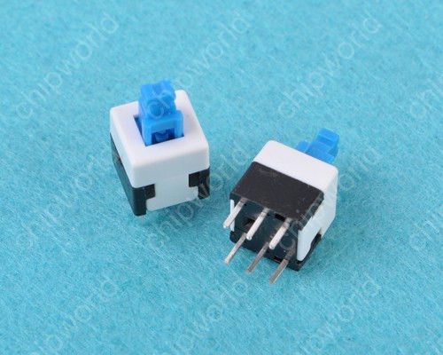 5pcs 8x8mm blue cap self-locking type square button switch control 8*8 new for sale