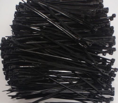1000pc zip tie cable wraps 1/8&#034; wide x 4&#034; long 3x100 black for sale