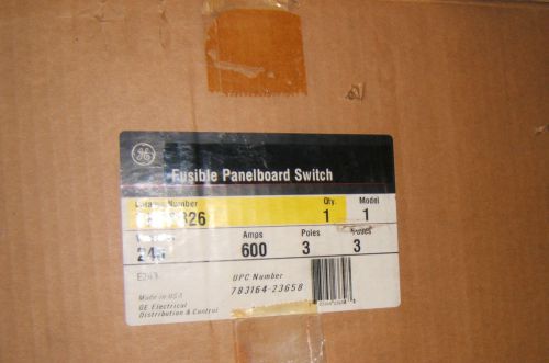 Ge fusible panelboard switch cat# thfp326 600a 240v 3p 3fuses for sale