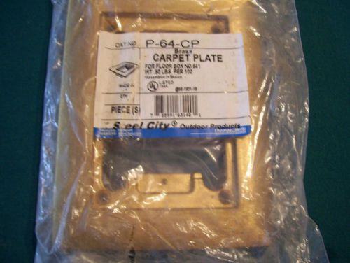 One - new - steel city t &amp; b #p64 cp - brass carpet floor box plate for sale