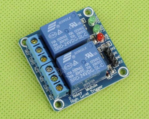 24V 2-Channel Relay Module High Level Triger Relay shield for Arduino Brand New
