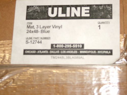 Uline  s-12744  blue anti static esd mat  24&#034; x 48&#034; electronic repair 1/8&#034; thick for sale