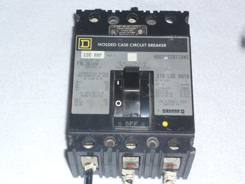 Square D 100-Amp FAL36100 Circuit Breaker 600V-AC 250V-DC - EXC!!