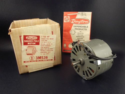 Nos dayton shaded pole motor 1/100hp 3m536 for sale